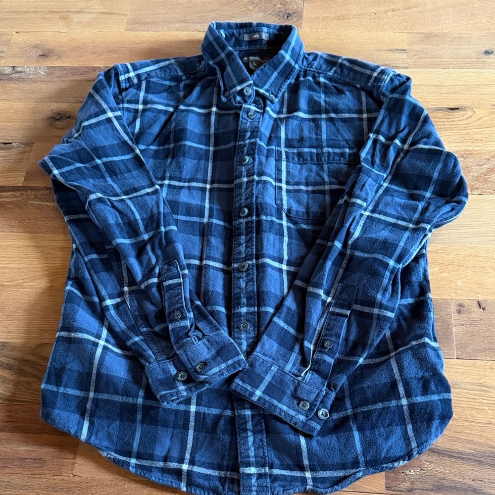 Eddie Bauer Navy Checkered Men's Shirt